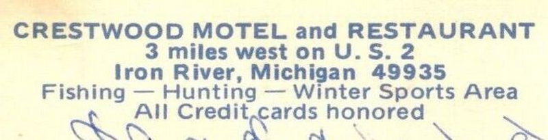 Crestwood Motel - Vintage Postcard